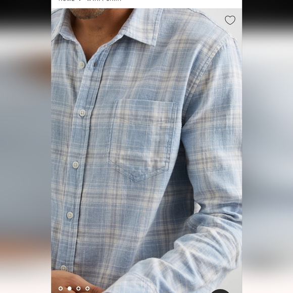 Rails Wyatt faded blue grey plaid button down soft cotton shirt L - Picture 2 of 14